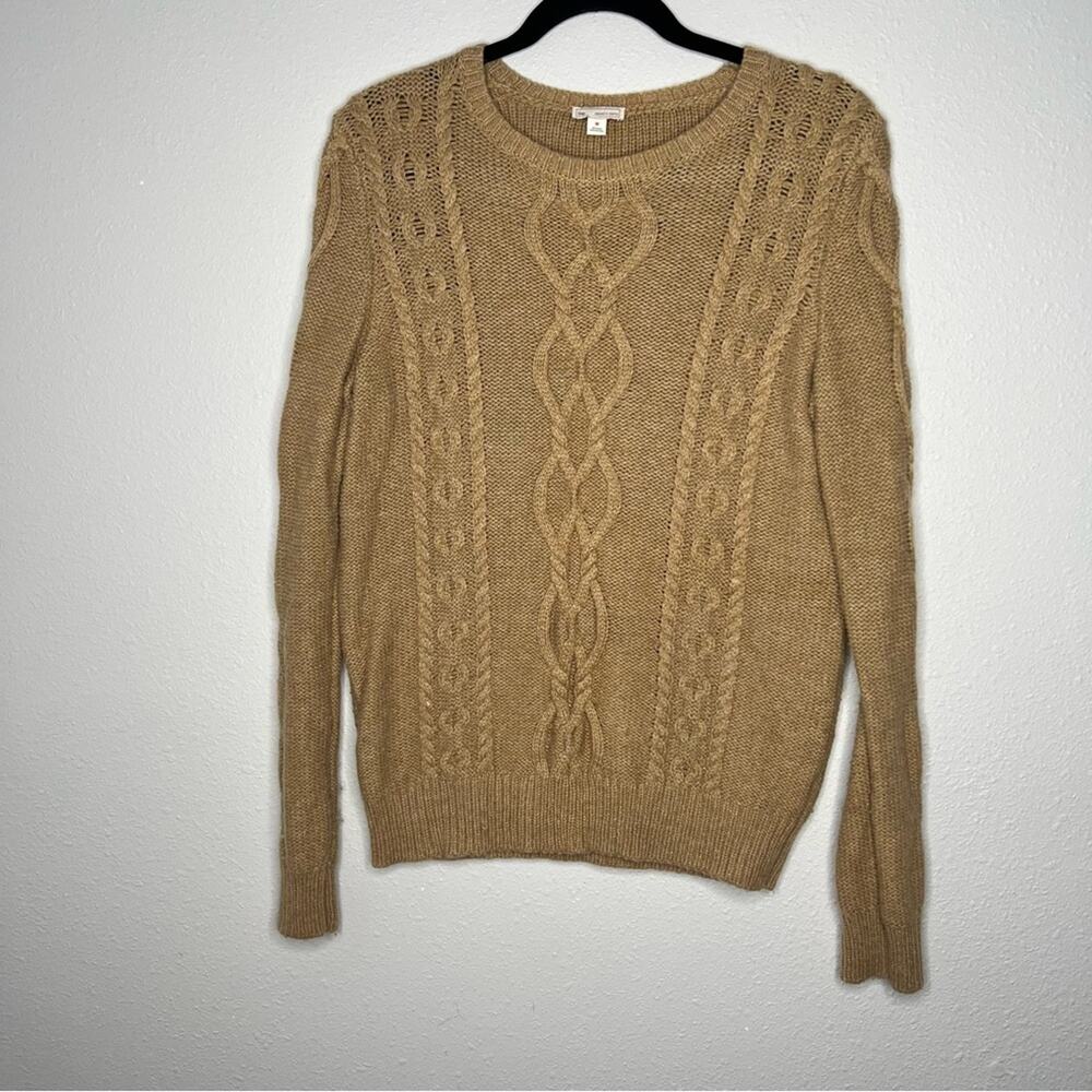 Gap Cable Knit Camel Tan Crewneck Sweater Women's size M